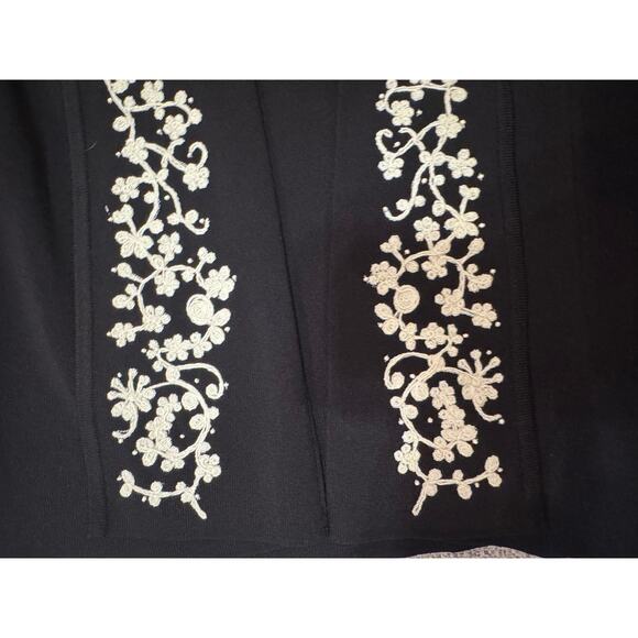 Dane Lewis Black Cardigan White Embroidered Floral Women's Plus Size 3X - Picture 9 of 9